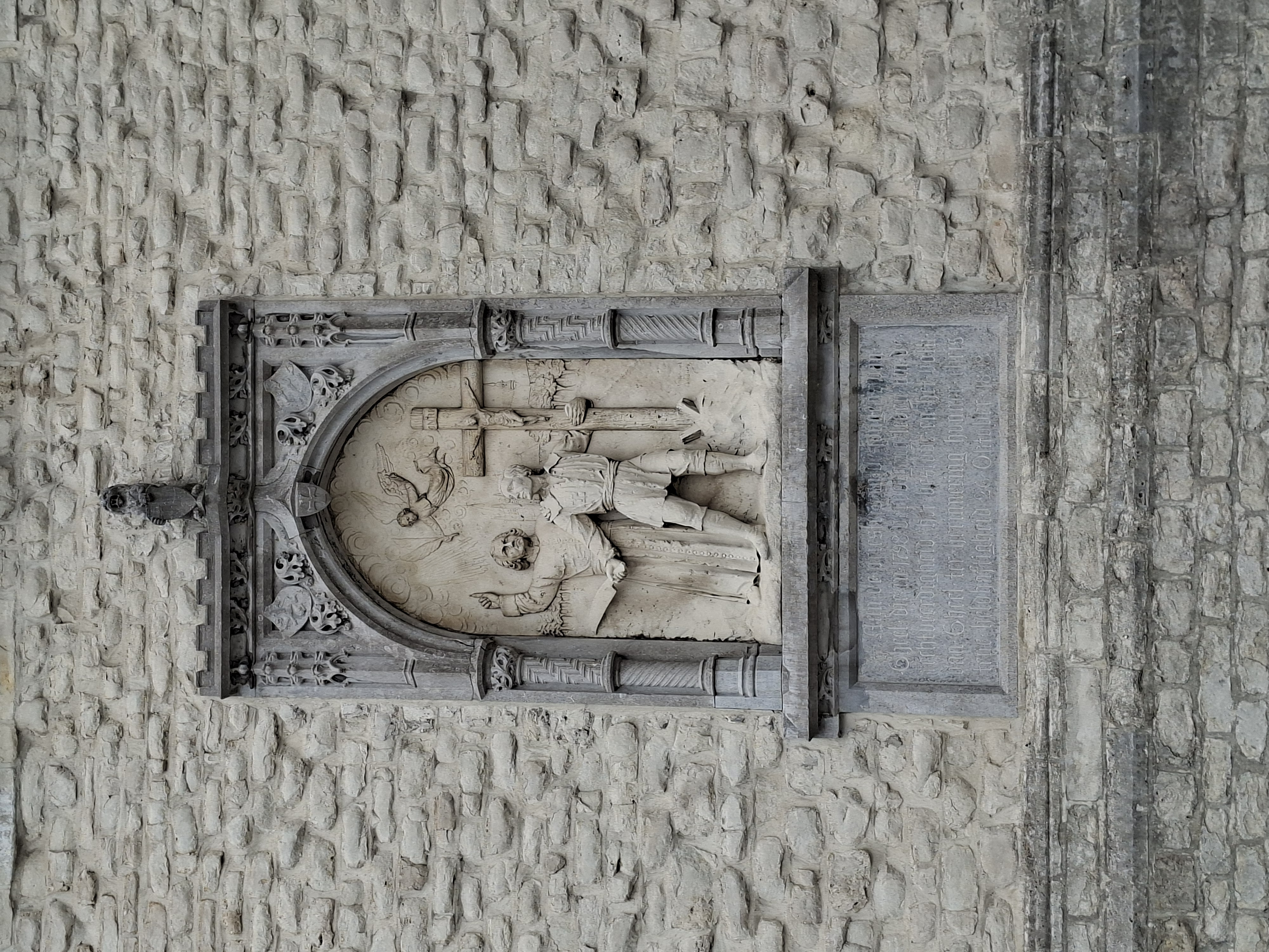 Bas relief; Church of St. Dymphna, Geel, Belgium (© Aneeta Sundararaj; October 2025)